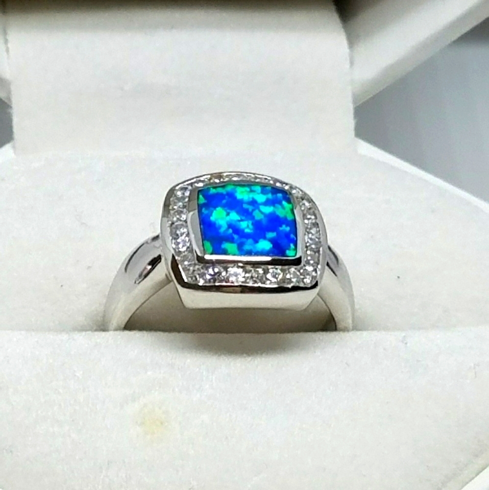 Lab Created Opal/CZ Ring
